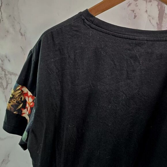 Shein T Shirt Mens XL Black Monstera Tee Crew Neck Short Sleeve Leaf Planty - Picture 7 of 9